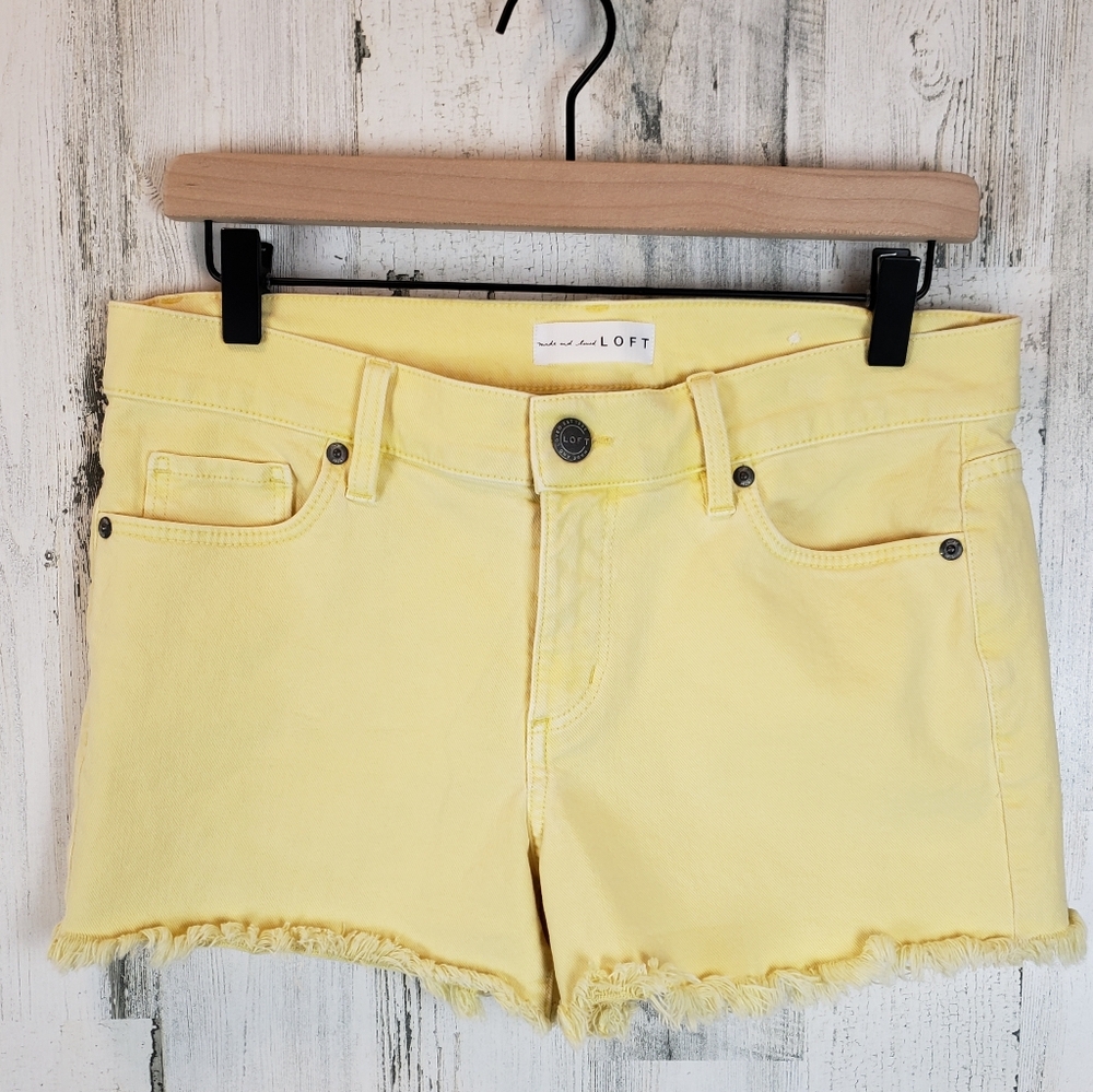 LOFT Women's Yellow Denim Shorts Size 6